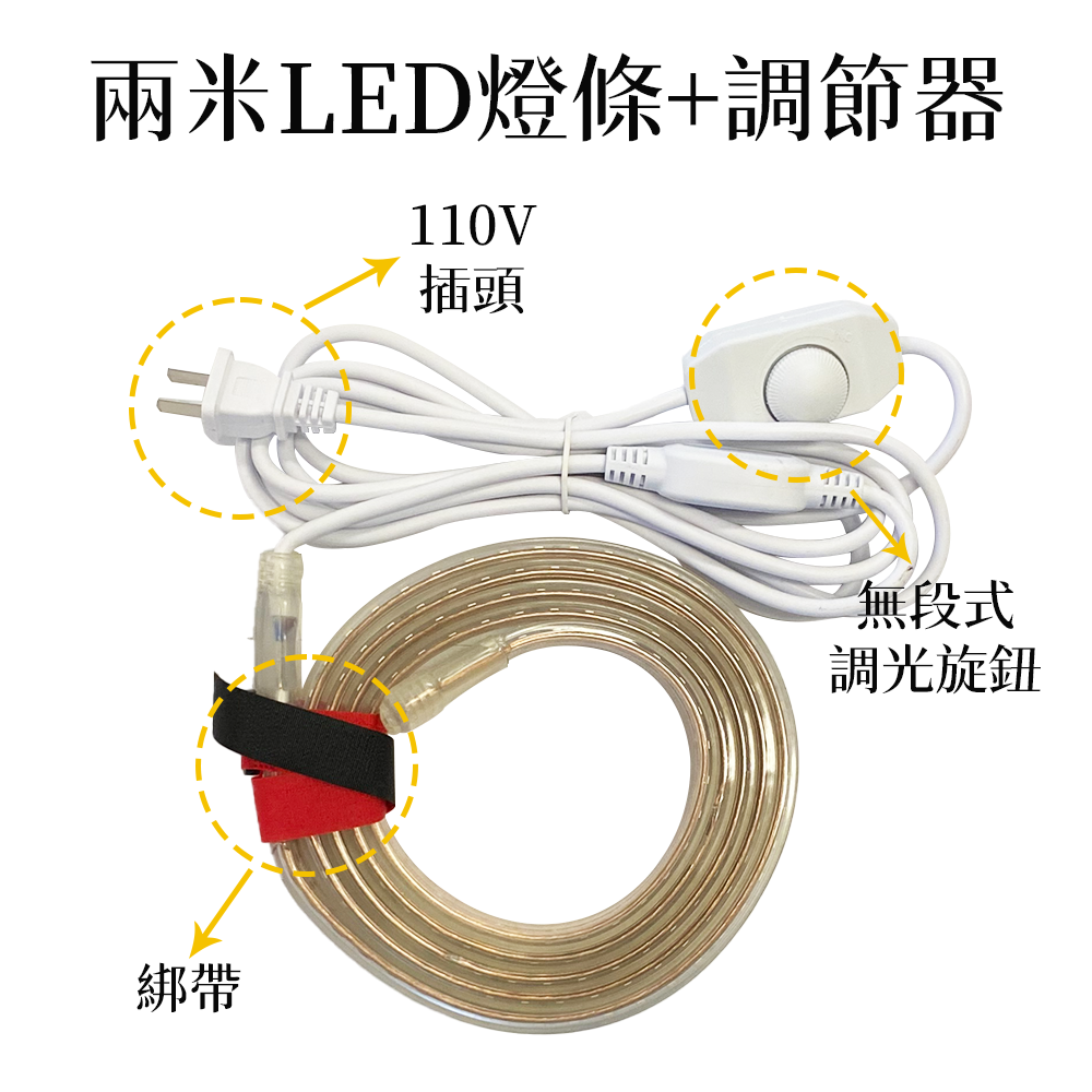 LED防水燈條|IP65防水等級|露營燈條|露營燈|燈串|暖光|白光|氣氛燈條|機車露營-規格圖7