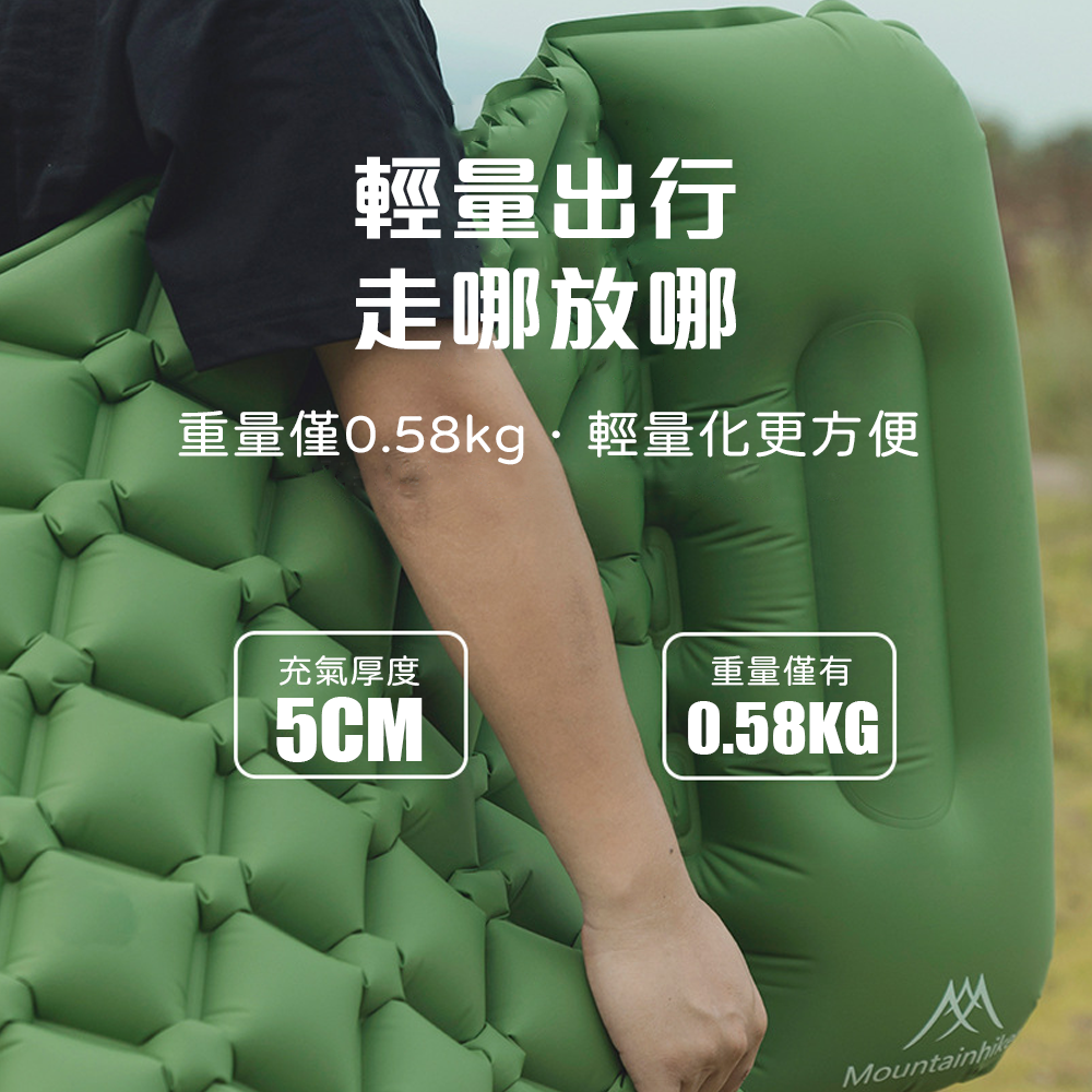 【台中現貨】山之客Mountainhiker|蛋巢防潮睡墊|腳踩式充氣床|露營床墊|露營睡墊|蛋巢床墊|機車露營-細節圖5