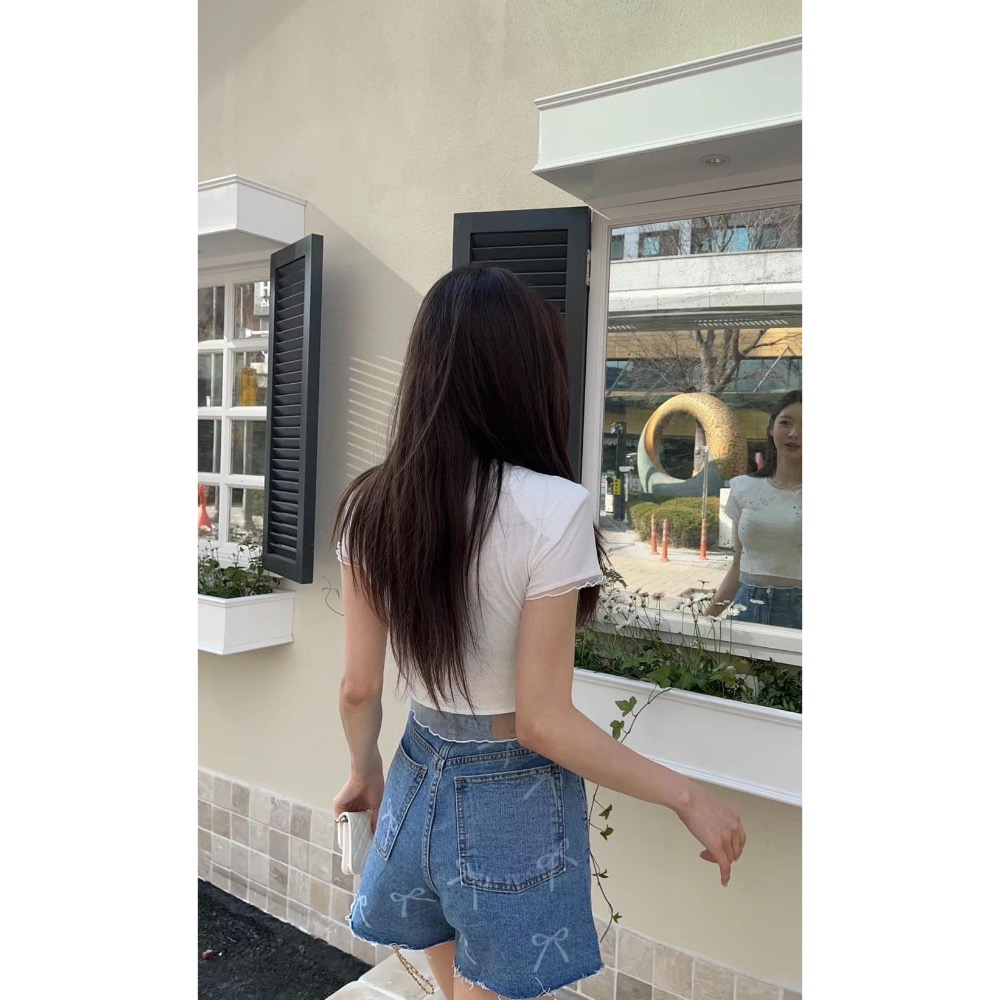 6月預購-韓國🇰🇷浪漫捲捲網紗上衣-細節圖8