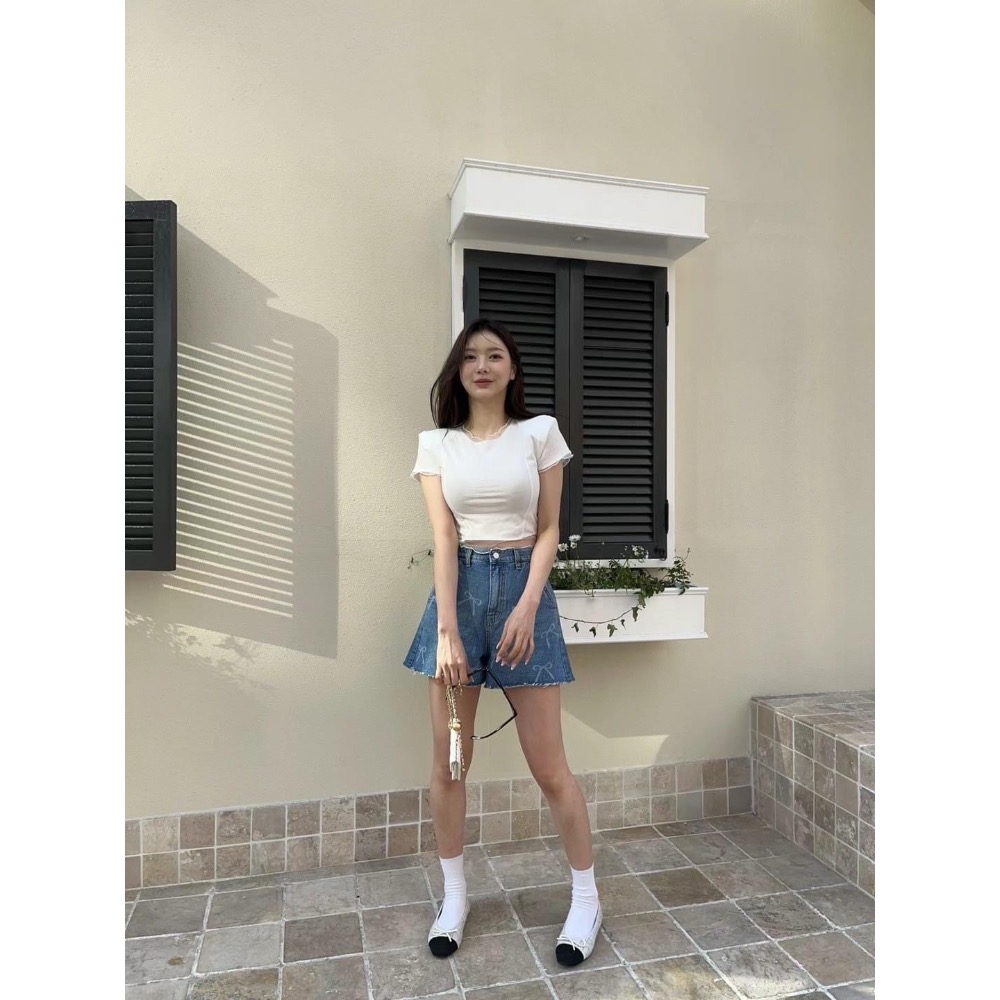 6月預購-韓國🇰🇷浪漫捲捲網紗上衣-細節圖9