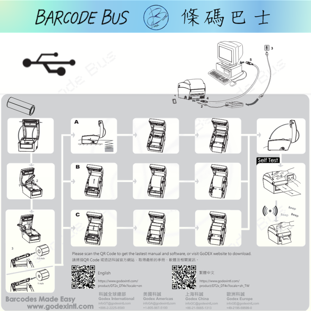 條碼巴士GODEX DT2X_203DPI台製現貨 熱感標籤機 飲料杯貼ichef資廚-細節圖4