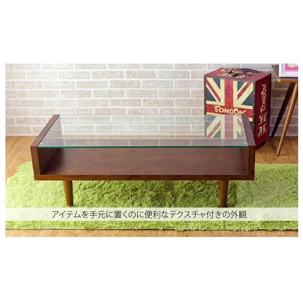 日式茶几桌/客廳桌/玻璃大茶几 實木椅腳/胡桃木色【80N2】日本熱賣 Tasteful 特斯屋-細節圖7