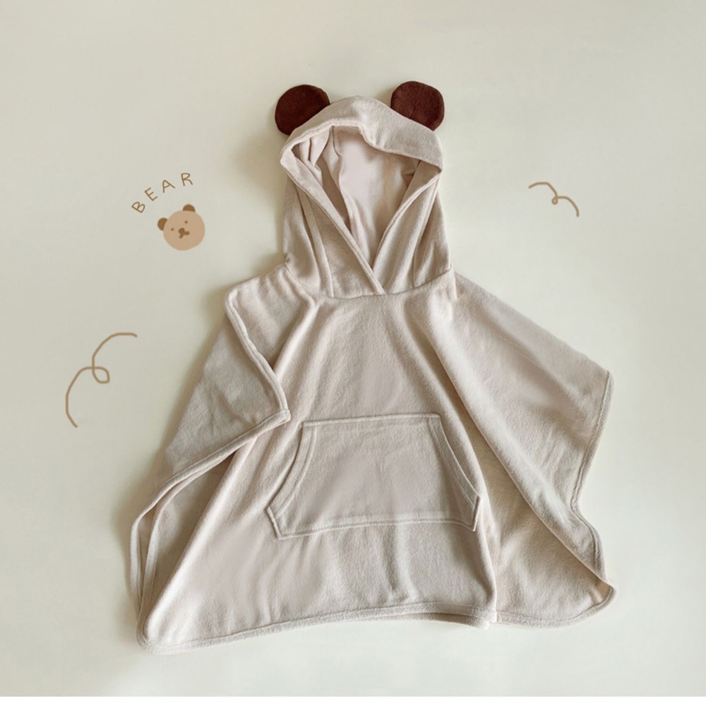 [IKII] 可愛動物造型斗篷浴巾-細節圖5