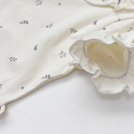 [Lime&Blue] 棉質碎花荷葉縮口套裝-細節圖5