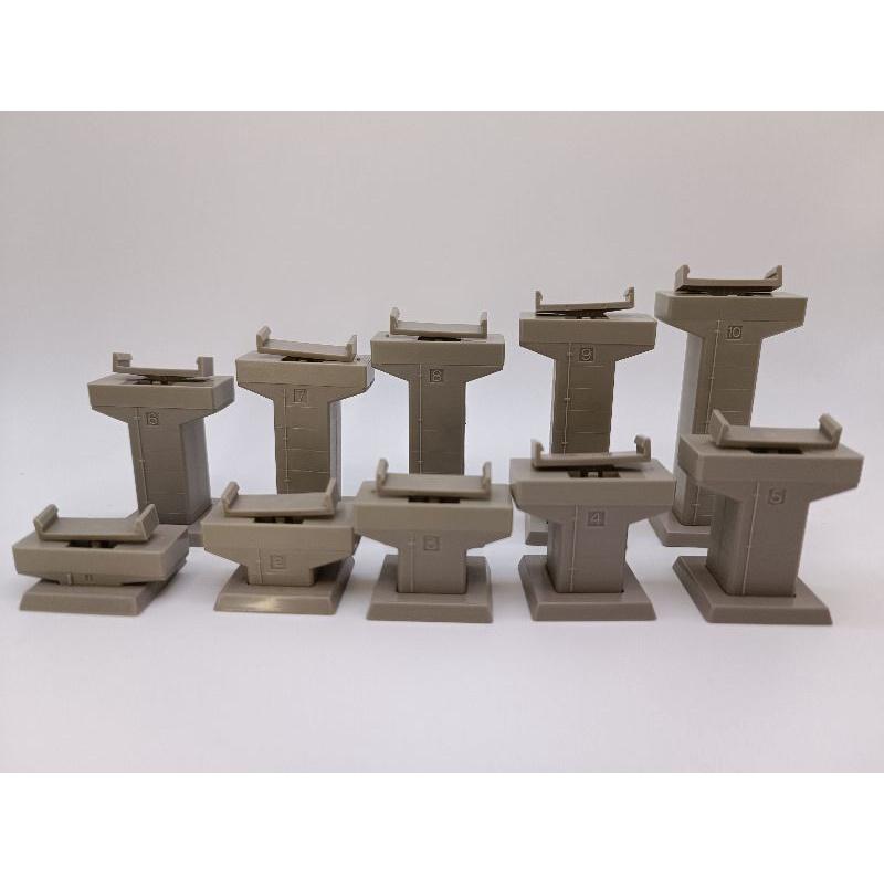 二手/現貨/N規軌道 TOMIX 3016 PC勾配橋腳 水泥橋腳 P1-P10（目前無盒，用袋裝）-細節圖3