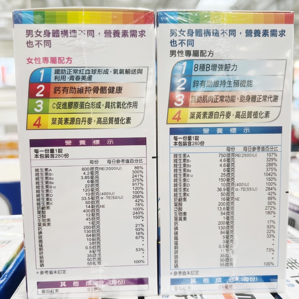 2️⃣4️⃣✈️快速出貨 好市多Costco代購 善存 男性綜合維他命280錠 女性綜合維他命-細節圖2