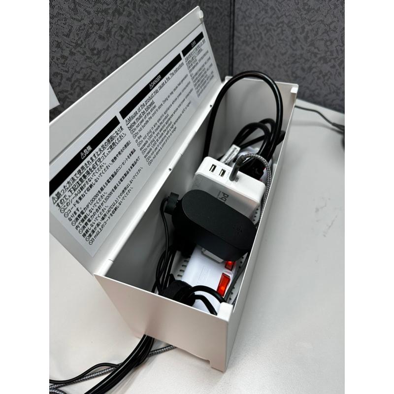 MUJI 無印良品 鋼製掀蓋式電源插座收納盒 電線收納盒 桌上收納 收納盒 收納箱 整理箱 電線 《KJHB9955》-細節圖5