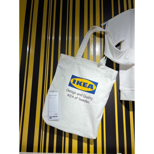 全新品 現貨 IKEA EFTERTRÄDA 托特包 購物袋 側背包 肩背包 環保袋 LOGO 棉布 帆布 logo包
