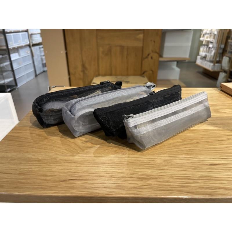 MUJI 無印良品 尼龍網眼筆袋 船型 方型 黑 灰 筆盒 事務用品 文具 《KJHB9955》-細節圖7