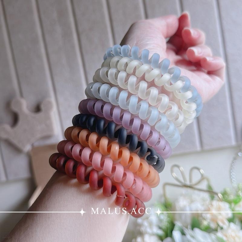 莫蘭迪磨砂電話線 髮圈 高彈力髮圈-細節圖2