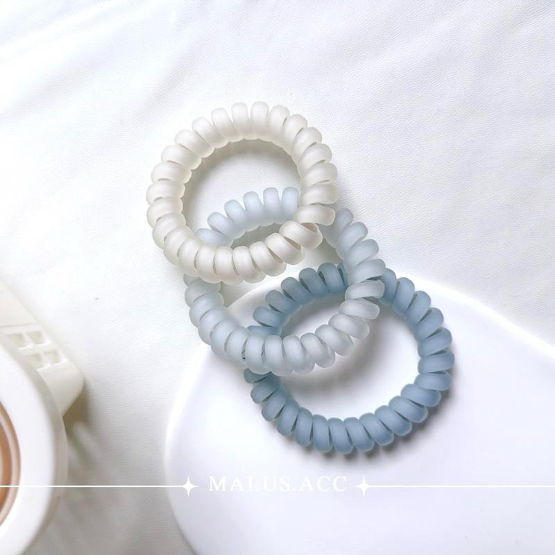 莫蘭迪磨砂電話線 髮圈 高彈力髮圈-細節圖3