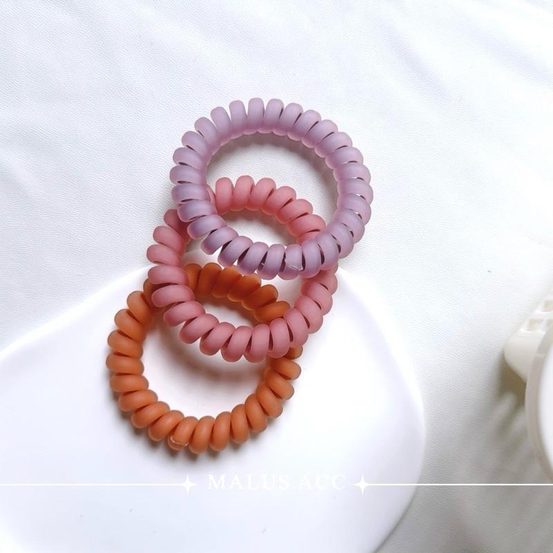 莫蘭迪磨砂電話線 髮圈 高彈力髮圈-細節圖4