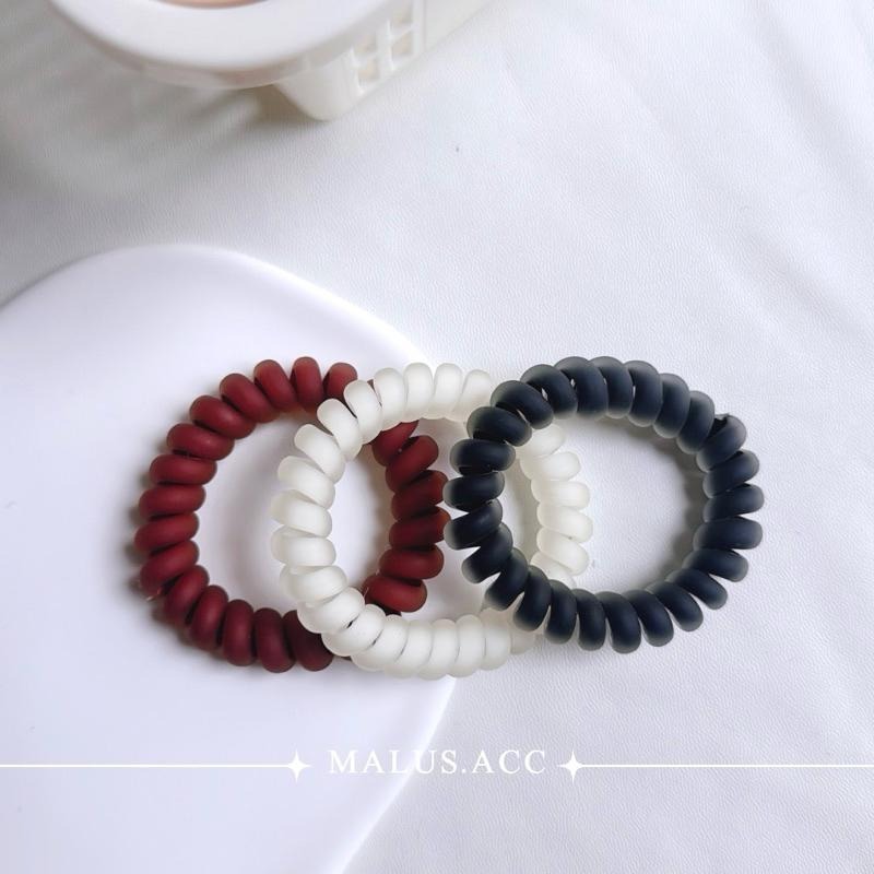 莫蘭迪磨砂電話線 髮圈 高彈力髮圈-細節圖5