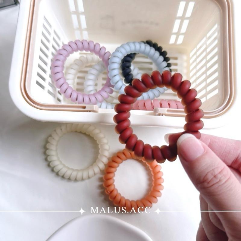 莫蘭迪磨砂電話線 髮圈 高彈力髮圈-細節圖6