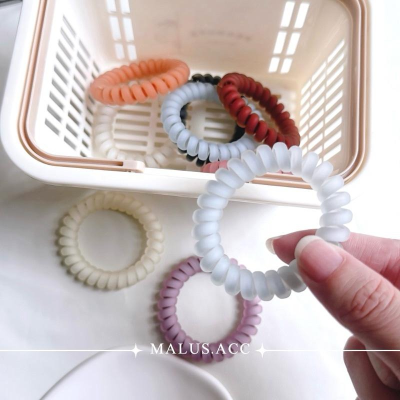 莫蘭迪磨砂電話線 髮圈 高彈力髮圈-細節圖7