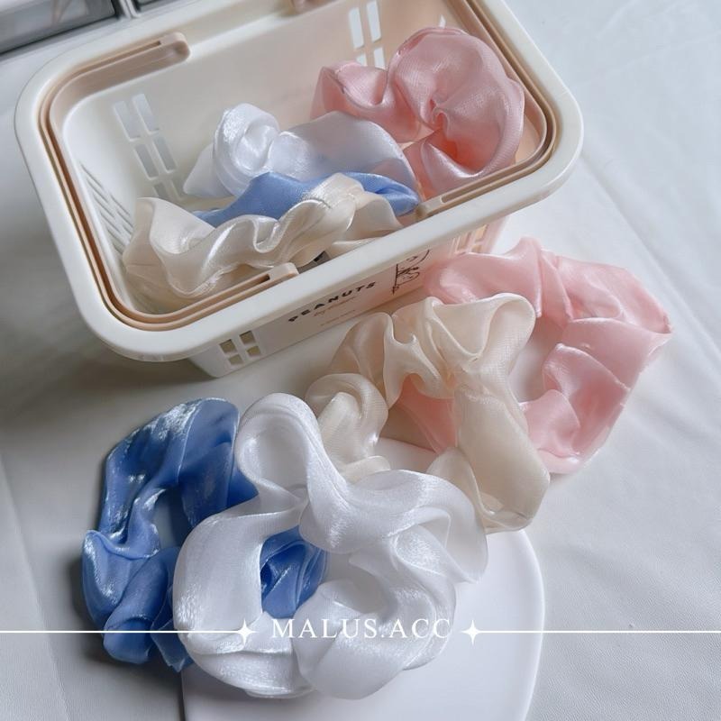 仙氣逼人高光絲綢奶油大腸圈 髮圈 日系 韓系-細節圖2