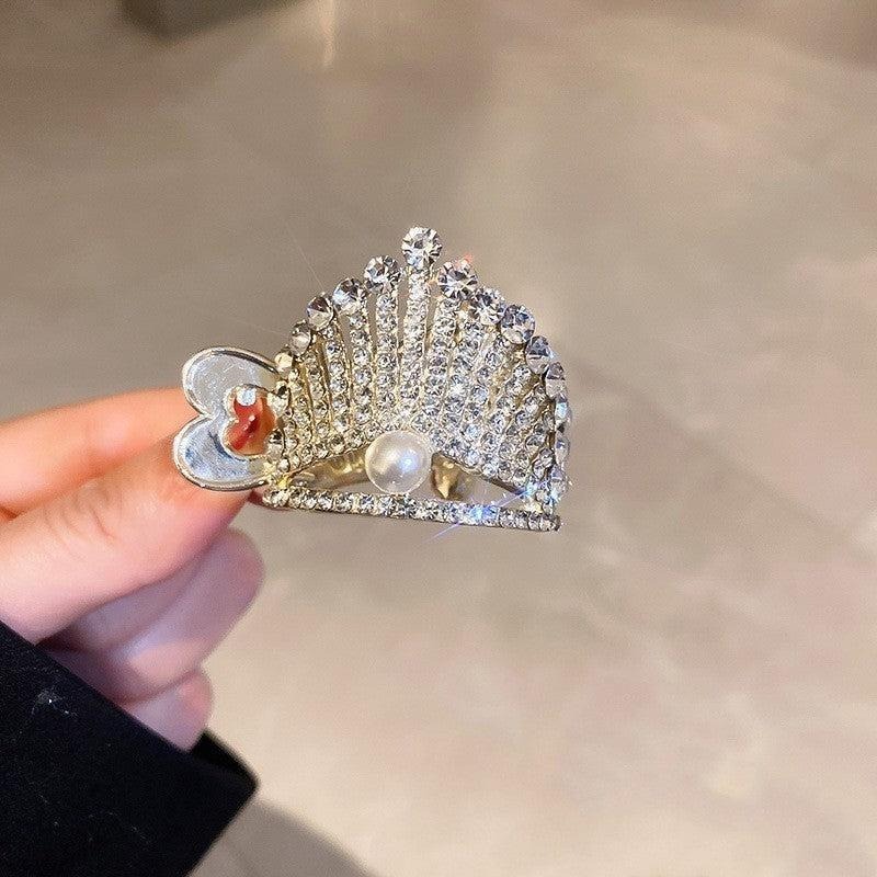 自帶氣場韓版鑲鑽皇冠小號抓夾 水鑽 髮夾-細節圖2