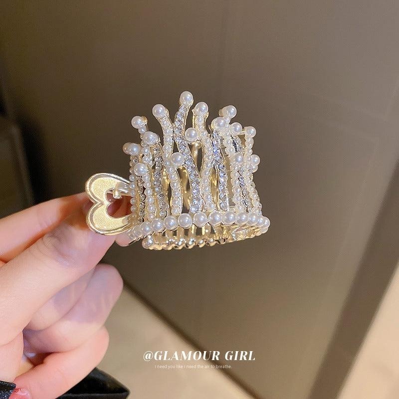 自帶氣場韓版鑲鑽皇冠小號抓夾 水鑽 髮夾-細節圖3