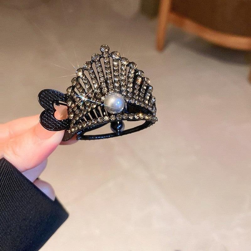 自帶氣場韓版鑲鑽皇冠小號抓夾 水鑽 髮夾-細節圖4