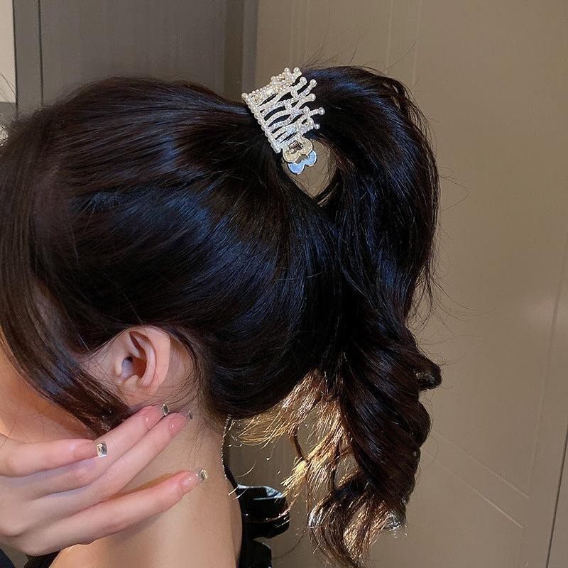 自帶氣場韓版鑲鑽皇冠小號抓夾 水鑽 髮夾-細節圖5