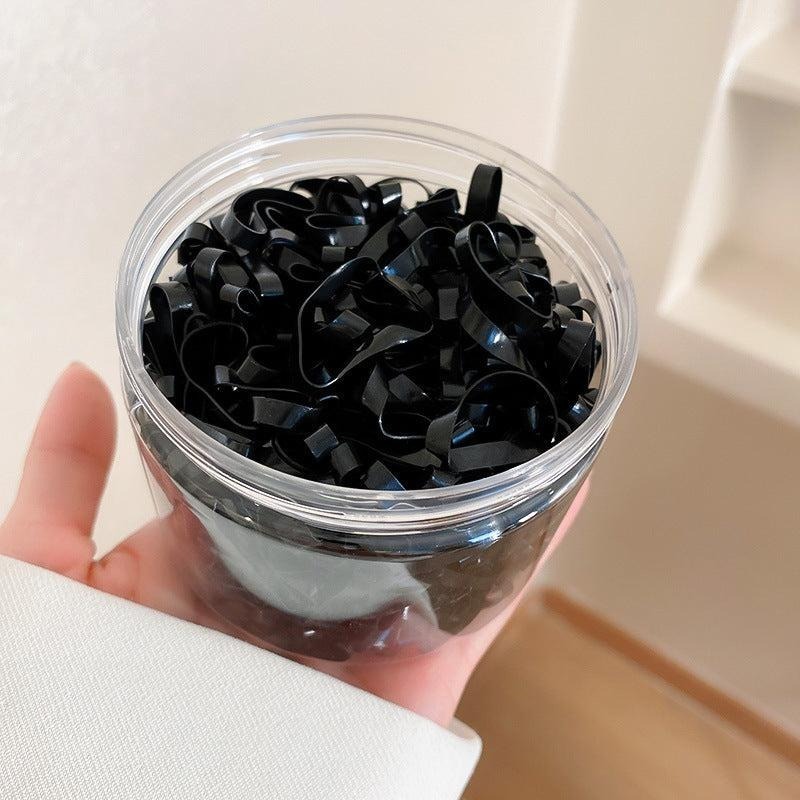 高彈力耐用黑色橡皮筋小髮圈-細節圖3