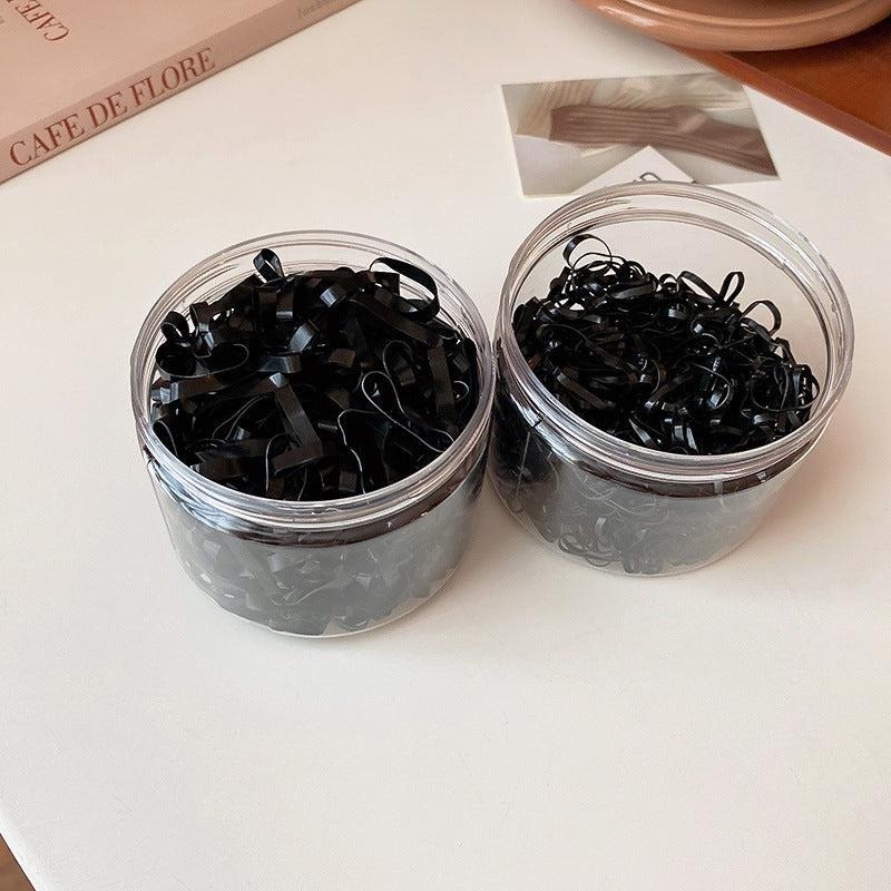 高彈力耐用黑色橡皮筋小髮圈-細節圖6