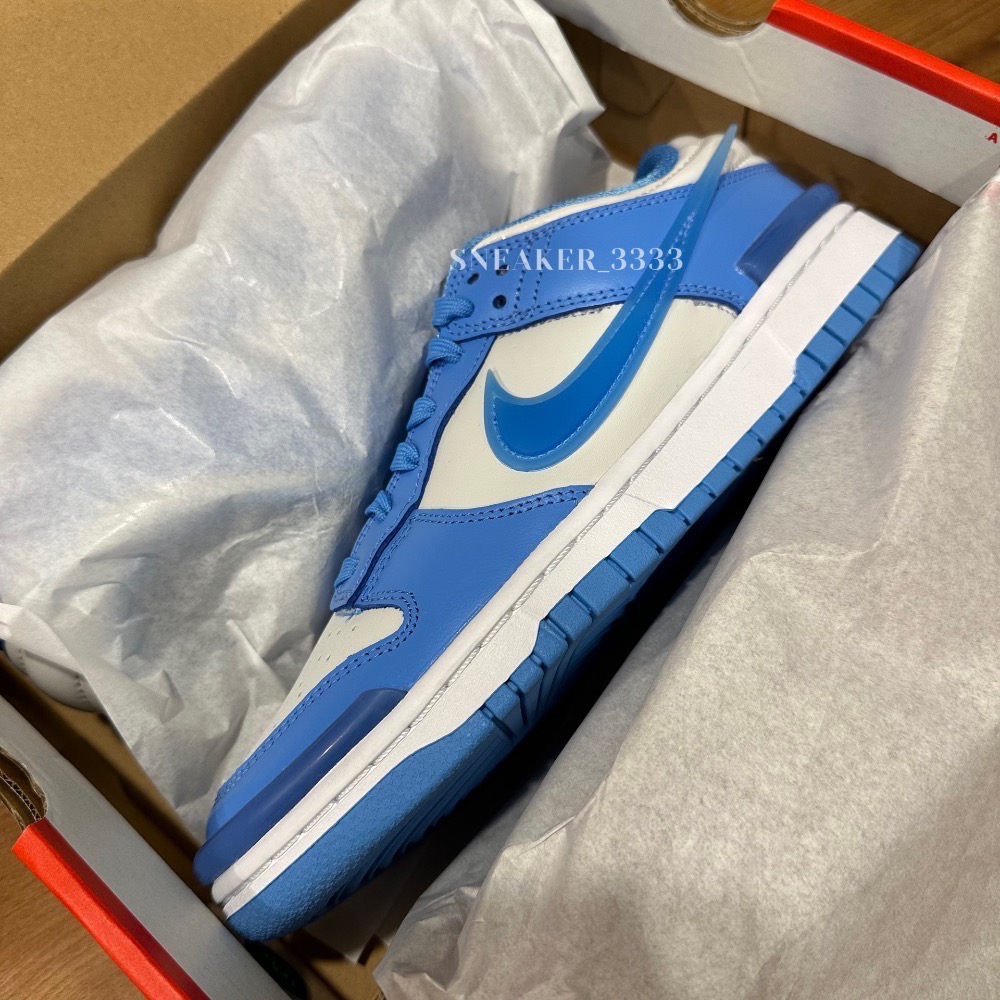 【現貨｜𝟐𝟒𝐡𝐫𝐬內寄出🔥】NIKE DUNK TWIST 北卡藍🩵 休閒鞋 板鞋 女（DZ2794-0-細節圖4