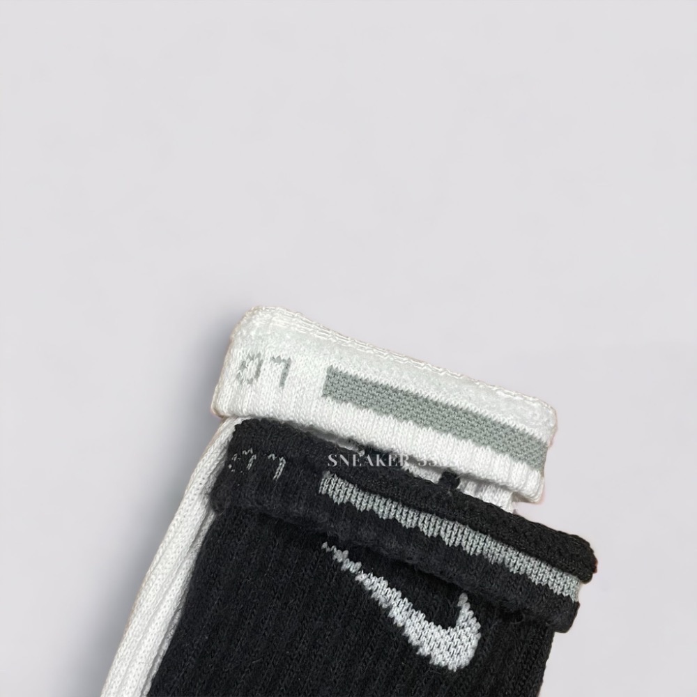 【現貨🔥｜三雙一組】NIKE 長襪 毛巾底 休閒襪 運動白襪 厚底款 中筒襪小腿襪 黑白男女（SX4700-001）-細節圖4