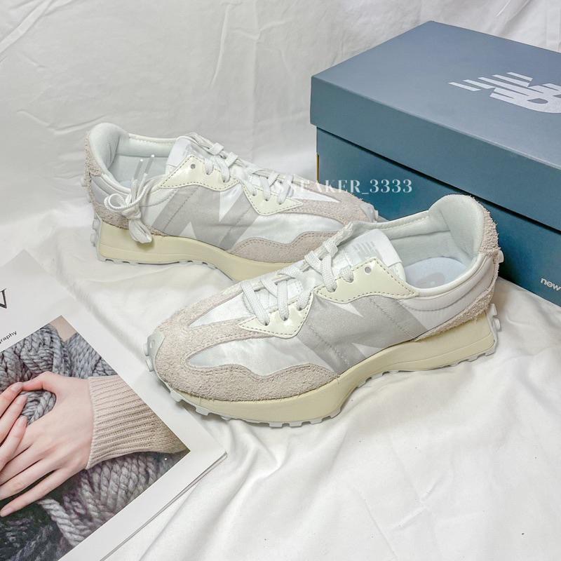 【現貨｜𝟐𝟒𝐡𝐫𝐬內寄出🔥】New Balance 327絲綢 仙女鞋 休閒鞋 女 灰白 米色（WS327SFD）-細節圖2