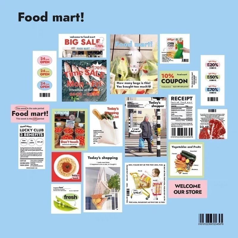 (現貨)韓國ins風多巴胺/小眾風手帳素材貼紙包-細節圖2