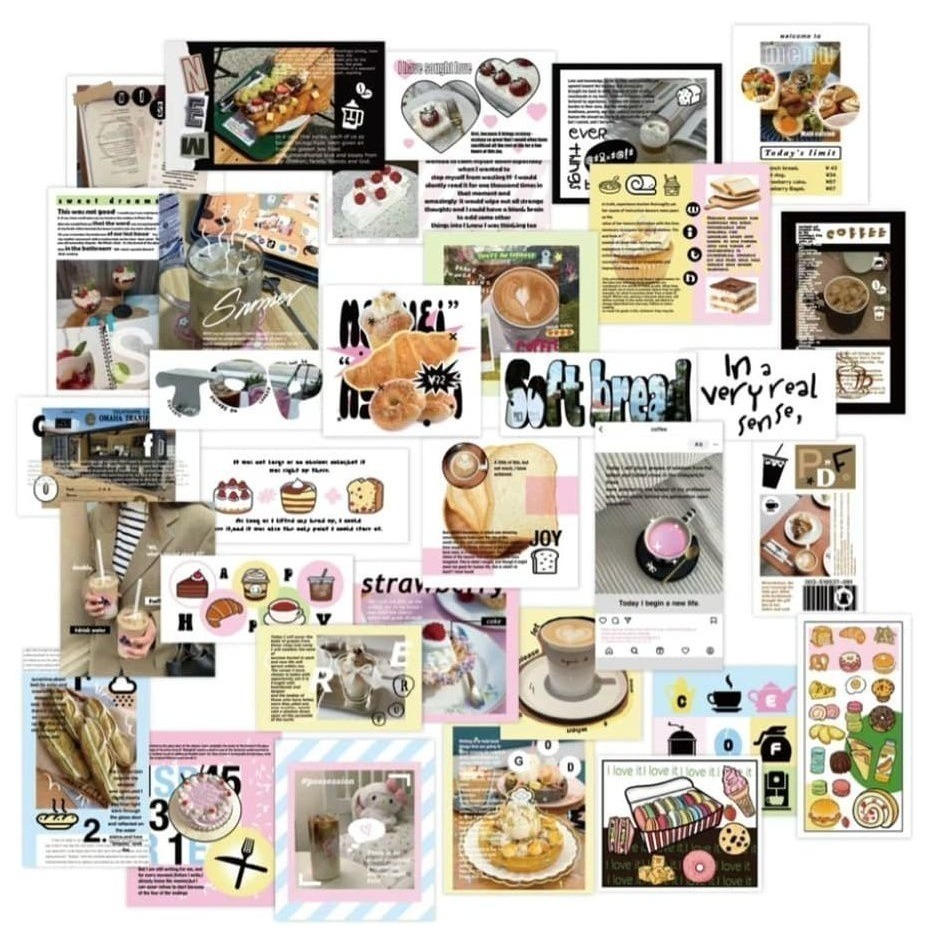 (現貨)韓國ins風多巴胺/小眾風手帳素材貼紙包-規格圖2