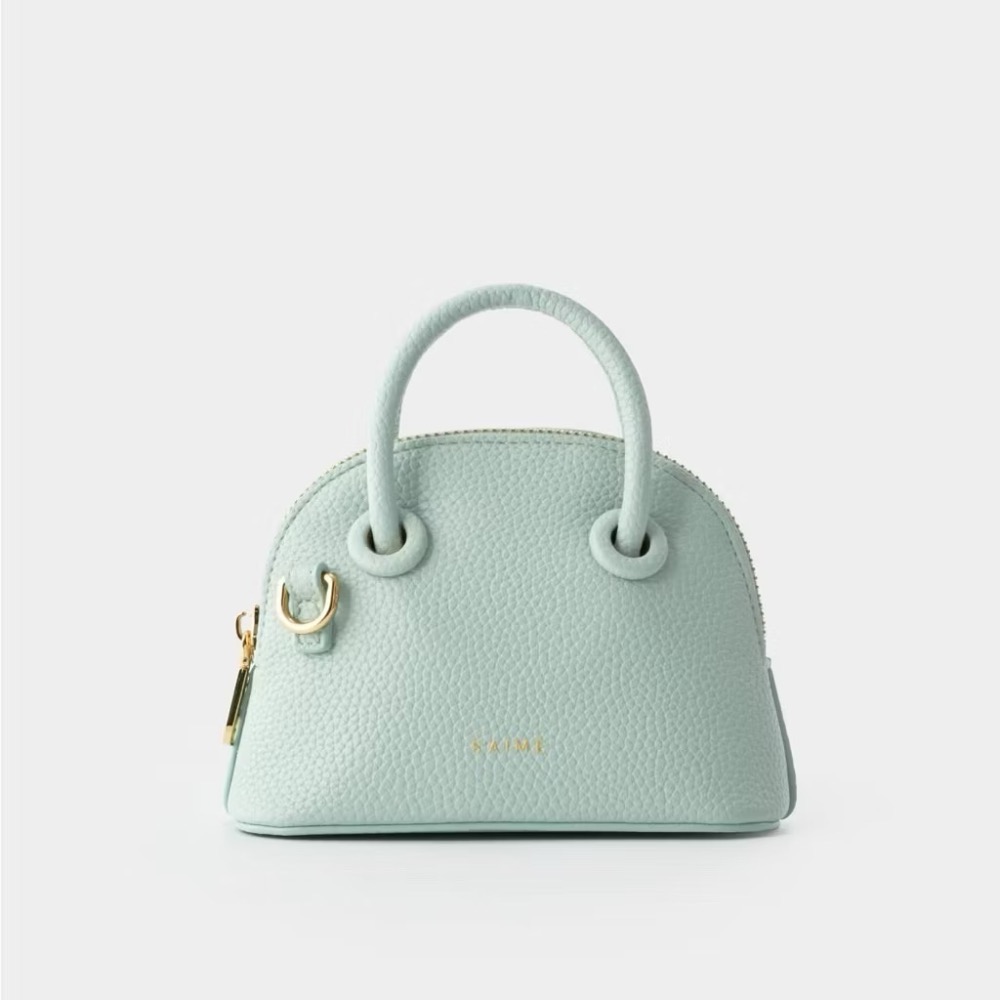 [二手/近新] 東京企劃 珠鍊包釦貝殼迷你包-綠 Saime 貝殼包 小廢包 斜側包 斜背包 鏈條包 小包 外出包-細節圖2