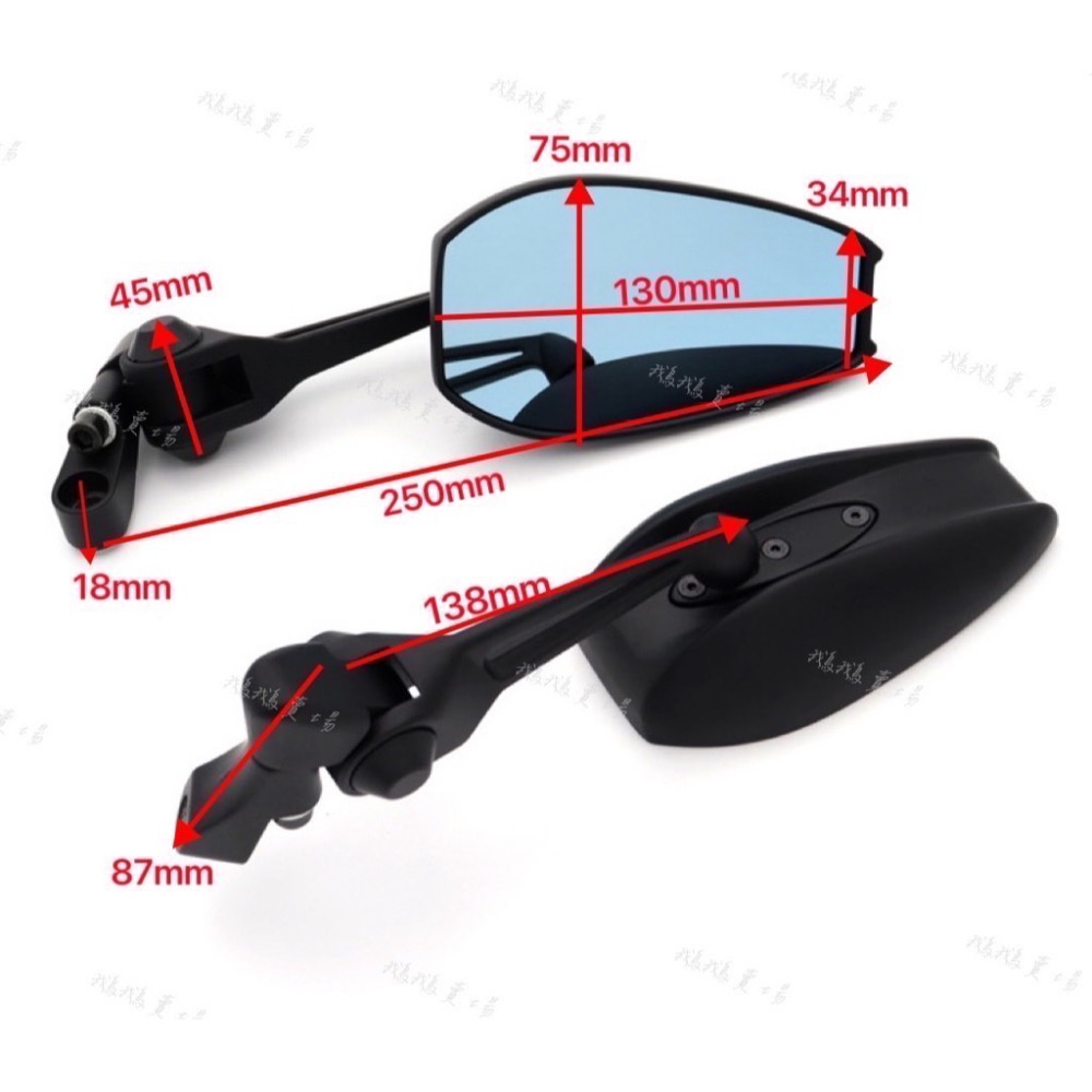 🐧「現貨！！送彩鈦螺絲」防眩光藍鏡 通用可調式後照鏡 電動車 迪爵 JETSL 曼巴 DRG FORCE KRV-細節圖2