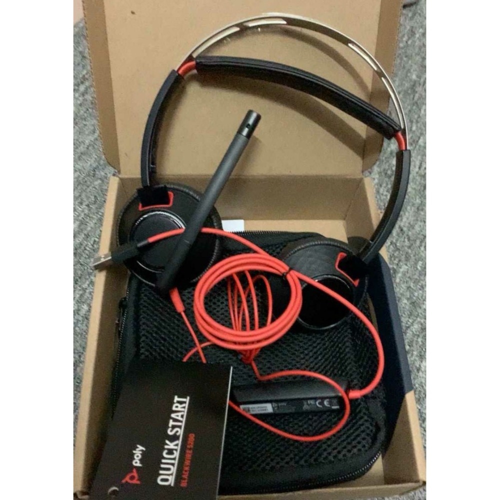 全新原廠貨 2年保固 Poly Plantronics C5220 USB+3.5耳機線 雙介面 頭戴雙耳降噪耳機-細節圖3