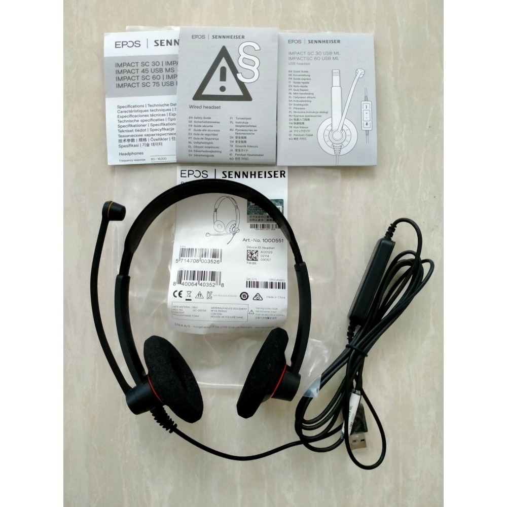 全新原廠貨 2年保固 EPOS Sennheiser Impact SC60 USB 頭戴式雙耳降噪耳機-細節圖2