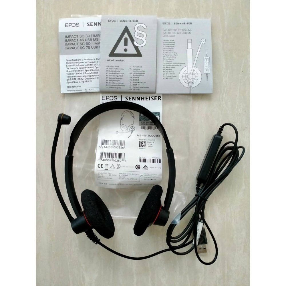 全新原廠貨 2年保固 EPOS Sennheiser Impact SC60 USB 頭戴式雙耳降噪耳機-細節圖2