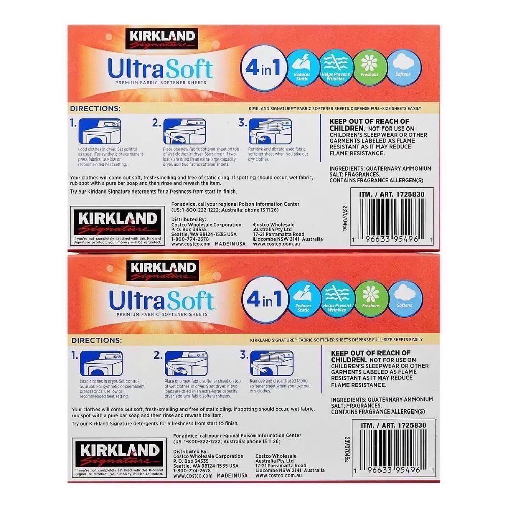 Kirkland Signature 科克蘭烘衣柔軟去靜電紙 250張X2入-吉兒好市多COSTCO代購-細節圖2