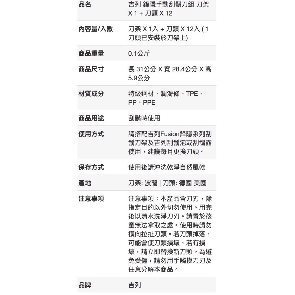 🎉現貨特價！GILLETTE 吉列鋒隱手動刮鬍刀組 1刀架+12刀頭-吉兒好市多COSTCO代購-細節圖3