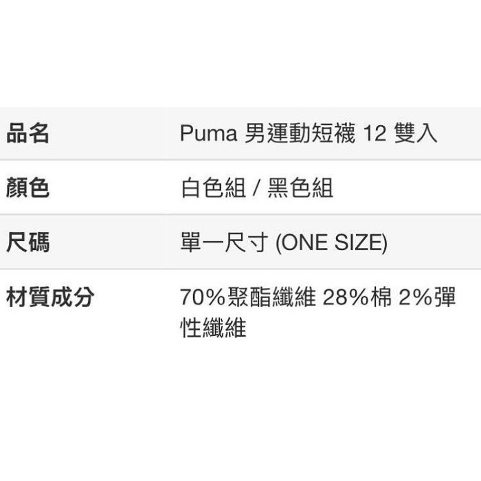 🎉現貨特價！PUMA彪馬 男運動短襪八雙入/12雙入 單一尺寸-吉兒好市多COSTCO代購-細節圖11