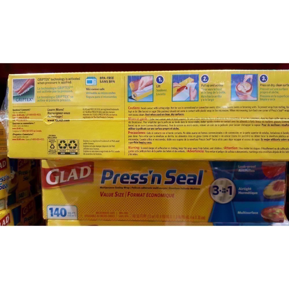 GLAD 強力保鮮膜3入 每捲30公分X43.4公尺-吉兒好市多COSTCO代購-細節圖3