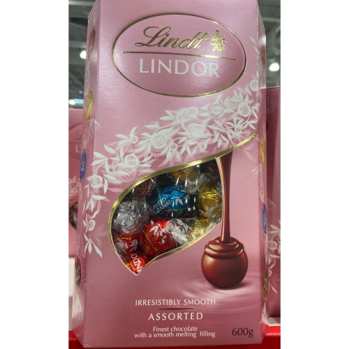 LINDT LINDOR 瑞士蓮綜合巧克力粉紅限定版 600公克-吉兒好市多COSTCO代購