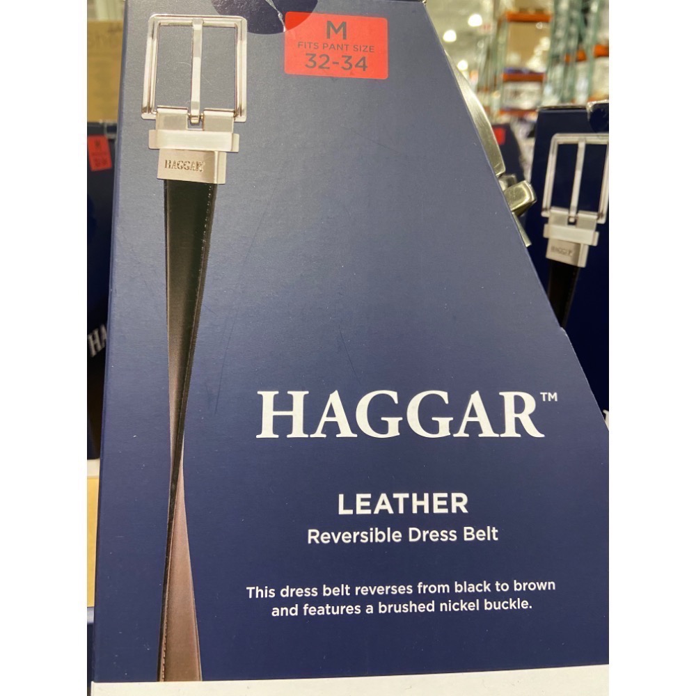 🎉現貨特價！HAGGAR 男雙面皮帶 雙面穿男皮帶 尺寸M/L/XL-吉兒好市多COSTCO代購-細節圖3