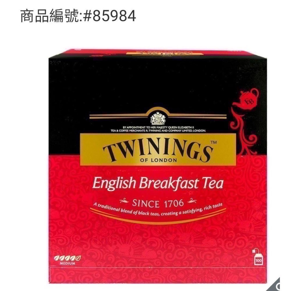 🎉現貨特價！TWININGS康寧英倫早餐茶  每包2公克100包入-吉兒好市多COSTCO代購-細節圖2