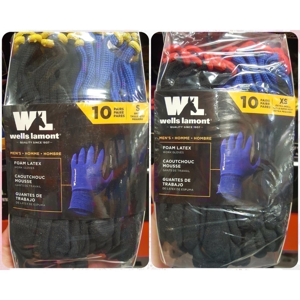WELLS LAMONT 乳膠工作手套十雙入裝 尺寸:M/S/XS-吉兒好市多COSTCO代購-細節圖3