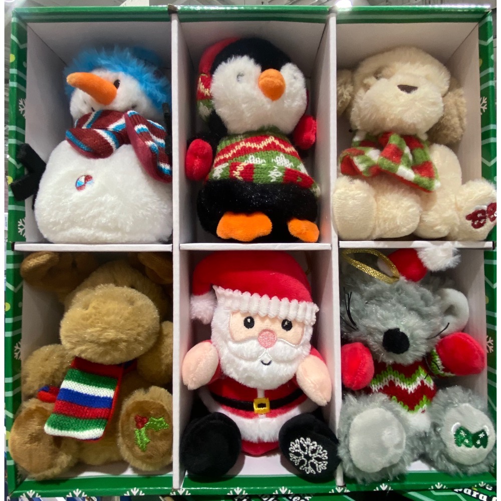 🎉現貨特價！4.5吋聖誕絨毛裝飾玩偶6入(動物組/熊熊組) 絨毛聖誕裝飾6入-吉兒好市多COSTCO代購-細節圖4