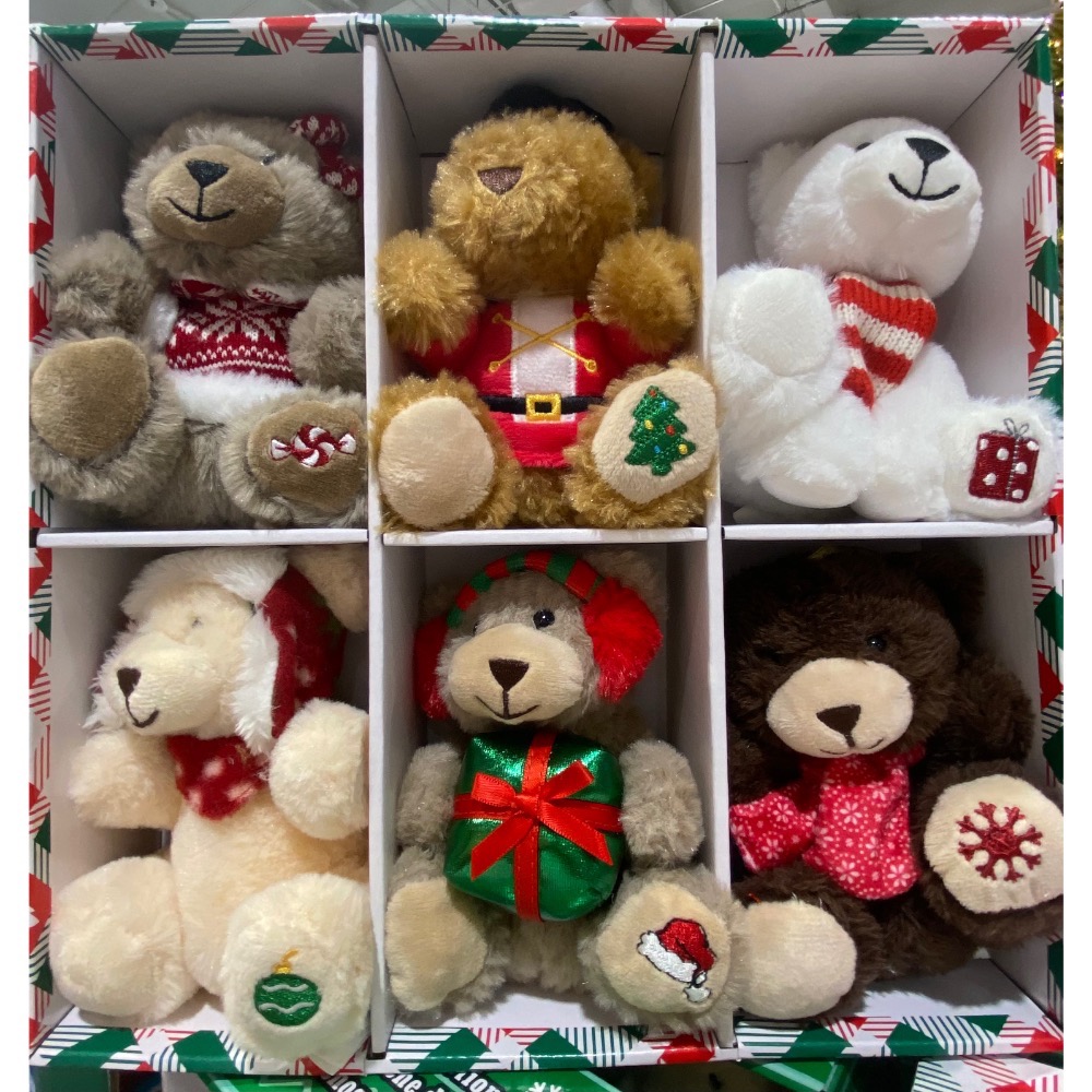 🎉現貨特價！4.5吋聖誕絨毛裝飾玩偶6入(動物組/熊熊組) 絨毛聖誕裝飾6入-吉兒好市多COSTCO代購-細節圖6