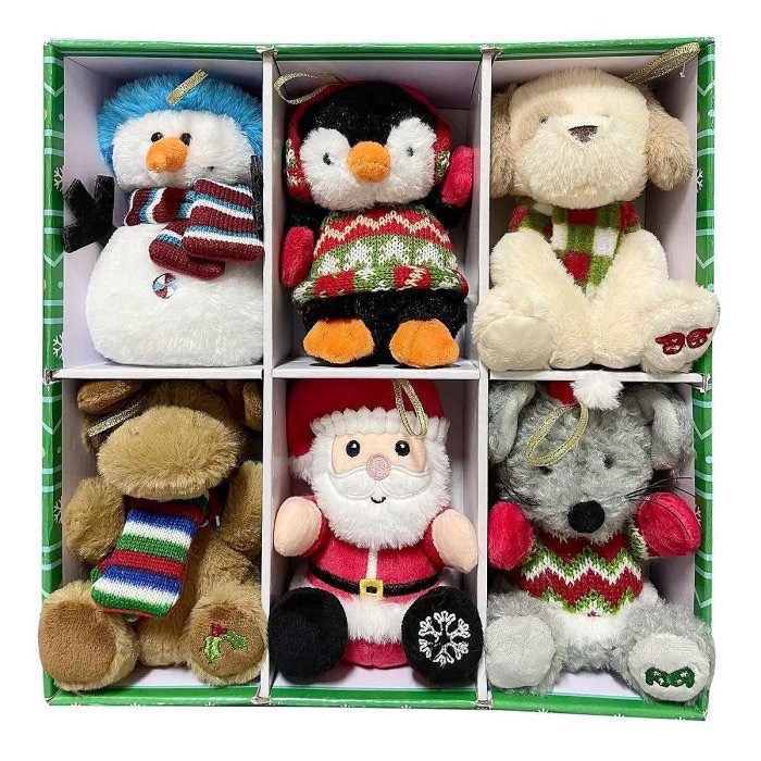 🎉現貨特價！4.5吋聖誕絨毛裝飾玩偶6入(動物組/熊熊組) 絨毛聖誕裝飾6入-吉兒好市多COSTCO代購-規格圖9