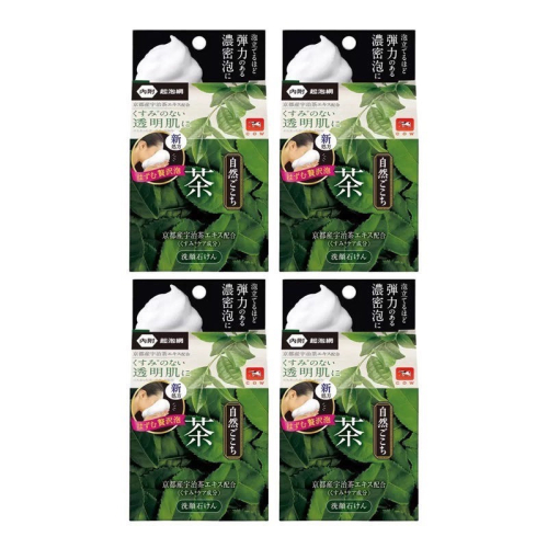 🎉現貨特價！日本COW牛乳石鹼 自然派綠茶洗顏皂 每個80公克4個入-吉兒好市多COSTCO代購