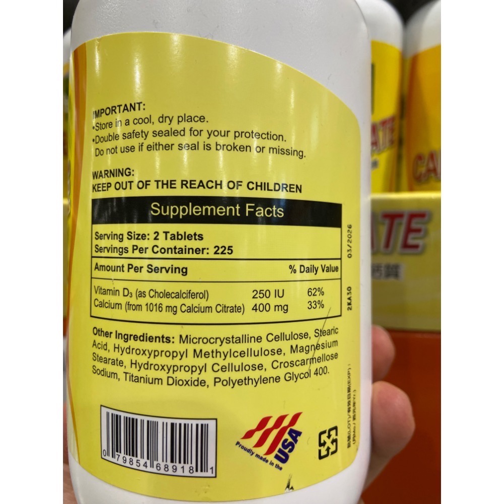 🎉限時特價！NATIONAL VITA 顧可飛檸檬酸鈣錠 450錠-吉兒好市多COSTCO代購-細節圖3