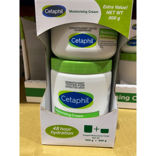 CETAPHIL舒特膚長效潤膚霜組 臉部身體溫和潤膚乳霜 550公克+250公克-吉兒好市多COSTCO代購